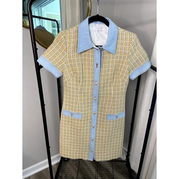 Sandro Mella Tweed Mini Dress size 38 (6) - Picture 2 of 7